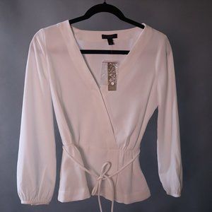 J Crew Wrap Cinched Waist Blouse